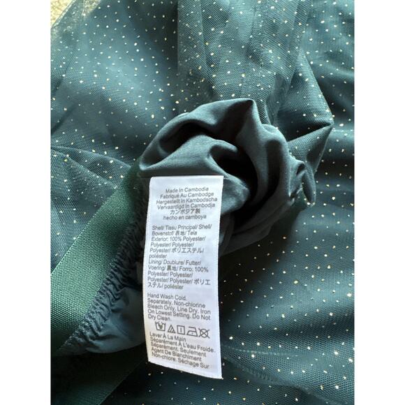 J.Crew Sparkle tulle midi skirt Emerald  NWT Medium - Picture 4 of 6